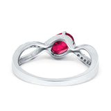 Oval Engagement Ring Simulated Cubic Zirconia 925 Sterling Silver