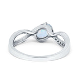 Oval Engagement Ring Simulated Cubic Zirconia 925 Sterling Silver