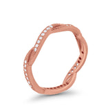 Twisted Eternity Wedding Ring 925 Sterling Silver