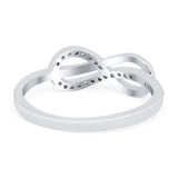 Tangled Knot Infinity Ring Round Simulated Cubic Zirconia 925 Sterling Silver (6mm)
