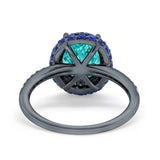 Accent Dazzling Engagement Ring Oval Simulated Cubic Zirconia 925 Sterling Silver