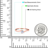 Bypass Solitaire Wedding Engagement Ring Round Simulated Cubic Zirconia 925 Sterling Silver