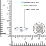 Bypass Solitaire Wedding Engagement Ring Round Simulated Cubic Zirconia 925 Sterling Silver