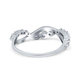 Infinity Crisscross Band Eternity Ring Round Simulated CZ 925 Sterling Silver
