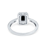 Halo Wedding Bridal Ring Simulated Cubic Zirconia Accent 925 Sterling Silver