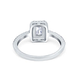 Halo Wedding Bridal Ring Simulated Cubic Zirconia Accent 925 Sterling Silver