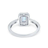 Halo Wedding Bridal Ring Simulated Cubic Zirconia Accent 925 Sterling Silver