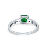 Cushion Cut Bridal Wedding Ring Simulated Cubic Zirconia 925 Sterling Silver