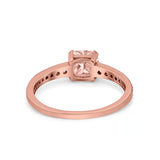 Cushion Cut Bridal Wedding Ring Simulated Cubic Zirconia 925 Sterling Silver