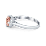 Art Deco Wedding Bridal Ring Round Simulated Cubic Zirconia 925 Sterling Silver