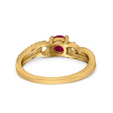 Engagement Bridal Ring Round Simulated Cubic Zirconia 925 Sterling Silver