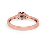 Engagement Heart Promise Ring Round Simulated Cubic Zirconia 925 Sterling Silver