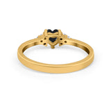 Engagement Heart Promise Ring Round Simulated Cubic Zirconia 925 Sterling Silver