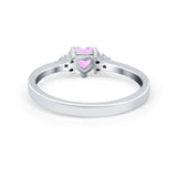 Engagement Heart Promise Ring Round Simulated Cubic Zirconia 925 Sterling Silver