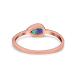 Pear Solitaire Wedding Ring Bezel Simulated Cubic Zirconia 925 Sterling Silver