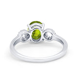 Art Deco Oval Solitaire Wedding Ring Simulated Cubic Zirconia 925 Sterling Silver