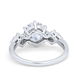 Art Deco Solitaire Wedding Ring Simulated Cubic Zirconia 925 Sterling Silver