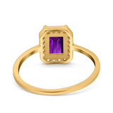 Halo Radiant Cut Wedding Engagement Ring Round Simulated Cubic Zirconia 925 Sterling Silver