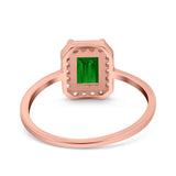 Halo Radiant Cut Wedding Engagement Ring Round Simulated Cubic Zirconia 925 Sterling Silver