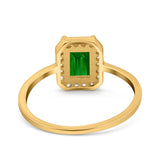 Halo Radiant Cut Wedding Engagement Ring Round Simulated Cubic Zirconia 925 Sterling Silver