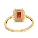 Halo Radiant Cut Wedding Engagement Ring Round Simulated Cubic Zirconia 925 Sterling Silver