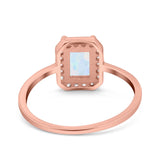 Halo Radiant Cut Wedding Engagement Ring Round Simulated Cubic Zirconia 925 Sterling Silver