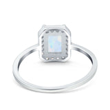 Halo Radiant Cut Wedding Engagement Ring Round Simulated Cubic Zirconia 925 Sterling Silver