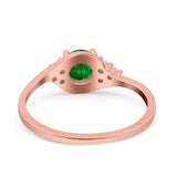 Art Deco Engagement Ring Round Simulated Cubic Zirconia 925 Sterling Silver