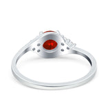 Art Deco Engagement Ring Round Simulated Cubic Zirconia 925 Sterling Silver