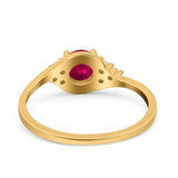 Art Deco Engagement Ring Round Simulated Cubic Zirconia 925 Sterling Silver