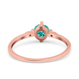 Three Stone Art Deco Engagement Ring Round Simulated Cubic Zirconia 925 Sterling Silver