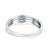 Infinity Shank Wedding Half Eternity Ring Round Simulated Cubic Zirconia 925 Sterling Silver