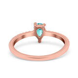 Teardrop Pear Art Deco Wedding Ring Simulated Cubic Zirconia 925 Sterling Silver