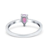 Teardrop Pear Art Deco Wedding Ring Simulated Cubic Zirconia 925 Sterling Silver