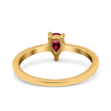 Teardrop Pear Art Deco Wedding Ring Simulated Cubic Zirconia 925 Sterling Silver