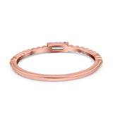 Simple Baguette Shape Wedding Ring Simulated Cubic Zirconia 925 Sterling Silver