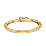 Simple Baguette Shape Wedding Ring Simulated Cubic Zirconia 925 Sterling Silver