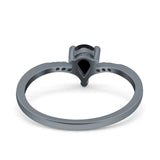 Teardrop Pear Art Deco Wedding Bridal Engagement Ring Round Simulated Cubic Zirconia 925 Sterling Silver
