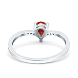 Teardrop Pear Art Deco Wedding Bridal Engagement Ring Round Simulated Cubic Zirconia 925 Sterling Silver