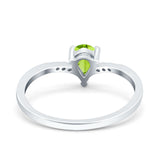 Teardrop Pear Art Deco Wedding Bridal Engagement Ring Round Simulated Cubic Zirconia 925 Sterling Silver
