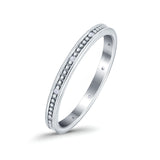 Eternity Ring Wedding Band Round Simulated Cubic Zirconia 925 Sterling Silver (2.4mm)