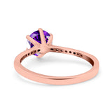 Art Deco Wedding Engagement Bridal Ring Round Simulated Cubic Zirconia 925 Sterling Silver