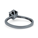 Art Deco Wedding Engagement Bridal Ring Round Simulated Cubic Zirconia 925 Sterling Silver