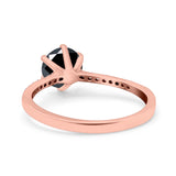 Art Deco Wedding Engagement Bridal Ring Round Simulated Cubic Zirconia 925 Sterling Silver