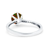 Art Deco Wedding Engagement Bridal Ring Round Simulated Cubic Zirconia 925 Sterling Silver