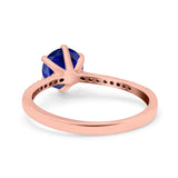 Art Deco Wedding Engagement Bridal Ring Round Simulated Cubic Zirconia 925 Sterling Silver