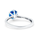 Art Deco Wedding Engagement Bridal Ring Round Simulated Cubic Zirconia 925 Sterling Silver