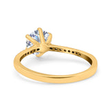 Art Deco Wedding Engagement Bridal Ring Round Simulated Cubic Zirconia 925 Sterling Silver