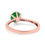 Art Deco Wedding Engagement Bridal Ring Round Simulated Cubic Zirconia 925 Sterling Silver