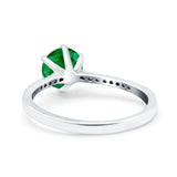 Art Deco Wedding Engagement Bridal Ring Round Simulated Cubic Zirconia 925 Sterling Silver